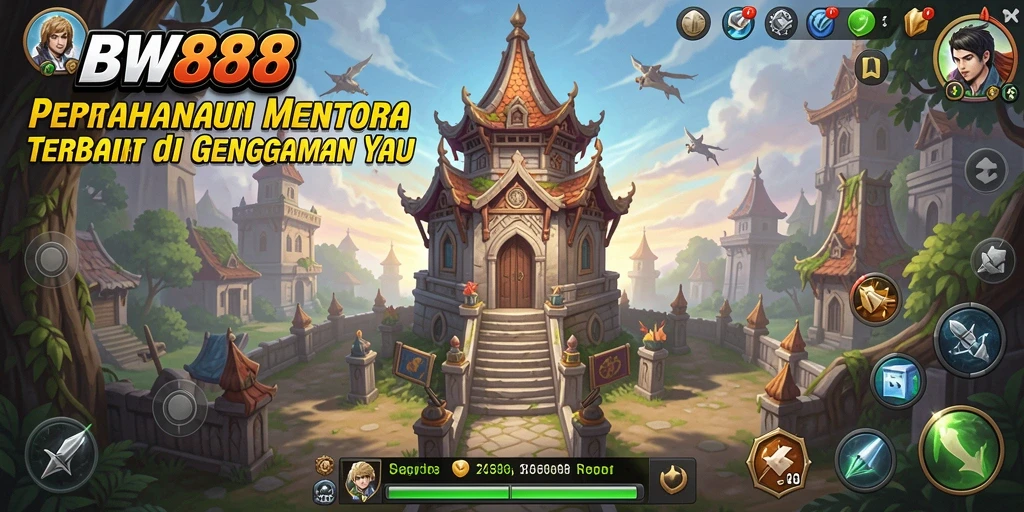 Cuplikan gameplay BW888 menampilkan strategi Tower Defense yang menantang.