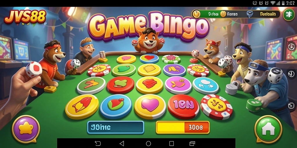 Tampilan gameplay Bingo yang menarik dan penuh warna.