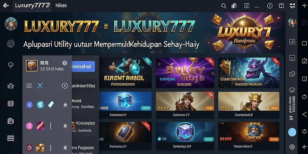 Tampilan antarmuka utama LUXURY777 yang memudahkan pengguna mengakses fitur.