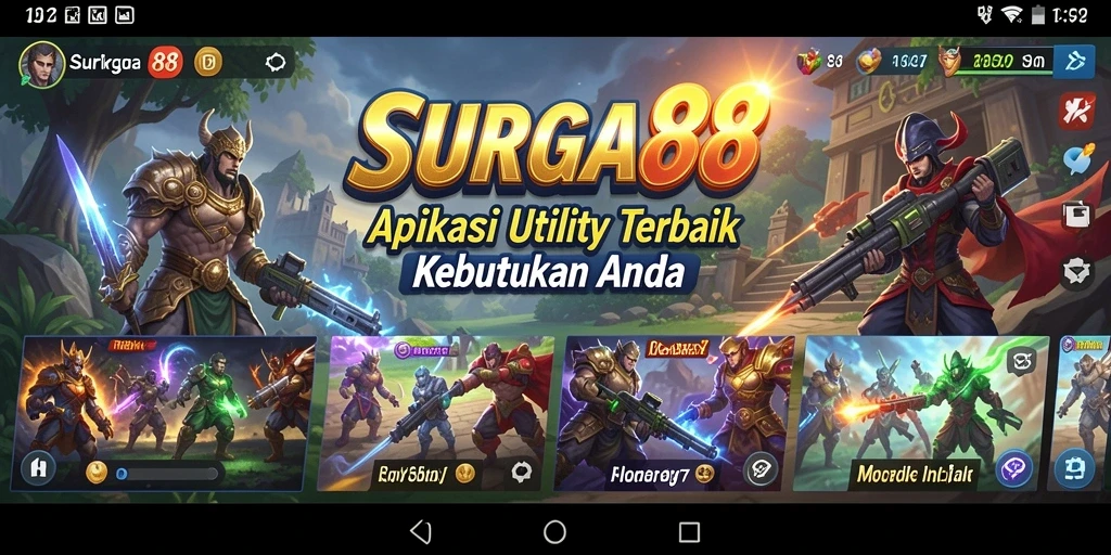 Tampilan antarmuka utama SURGA88 yang user-friendly dan informatif.