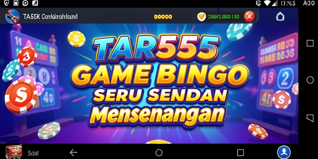 Screenshot TAR555 menampilkan gameplay seru Bingo yang menarik.
